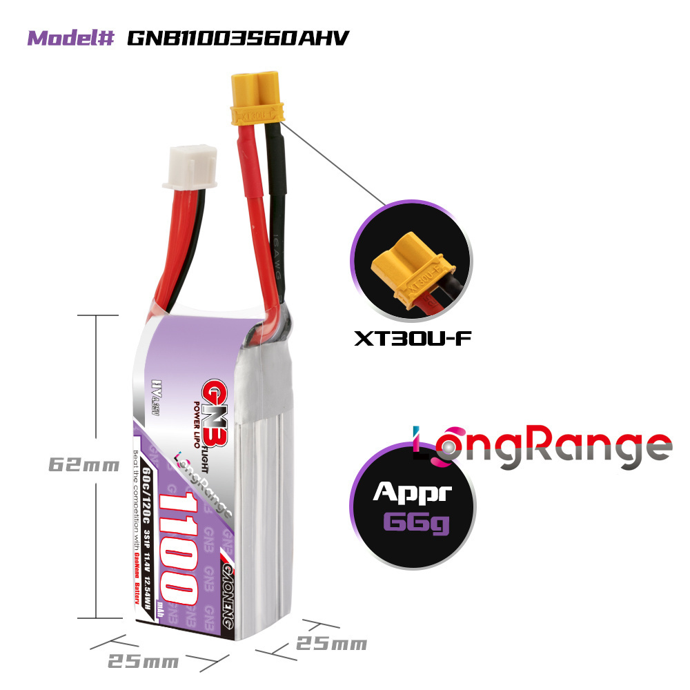 GNB 1100 mAh 2S 3S 4S 6S 60C/1 – Drone Battery 3S Bewertung und Preis