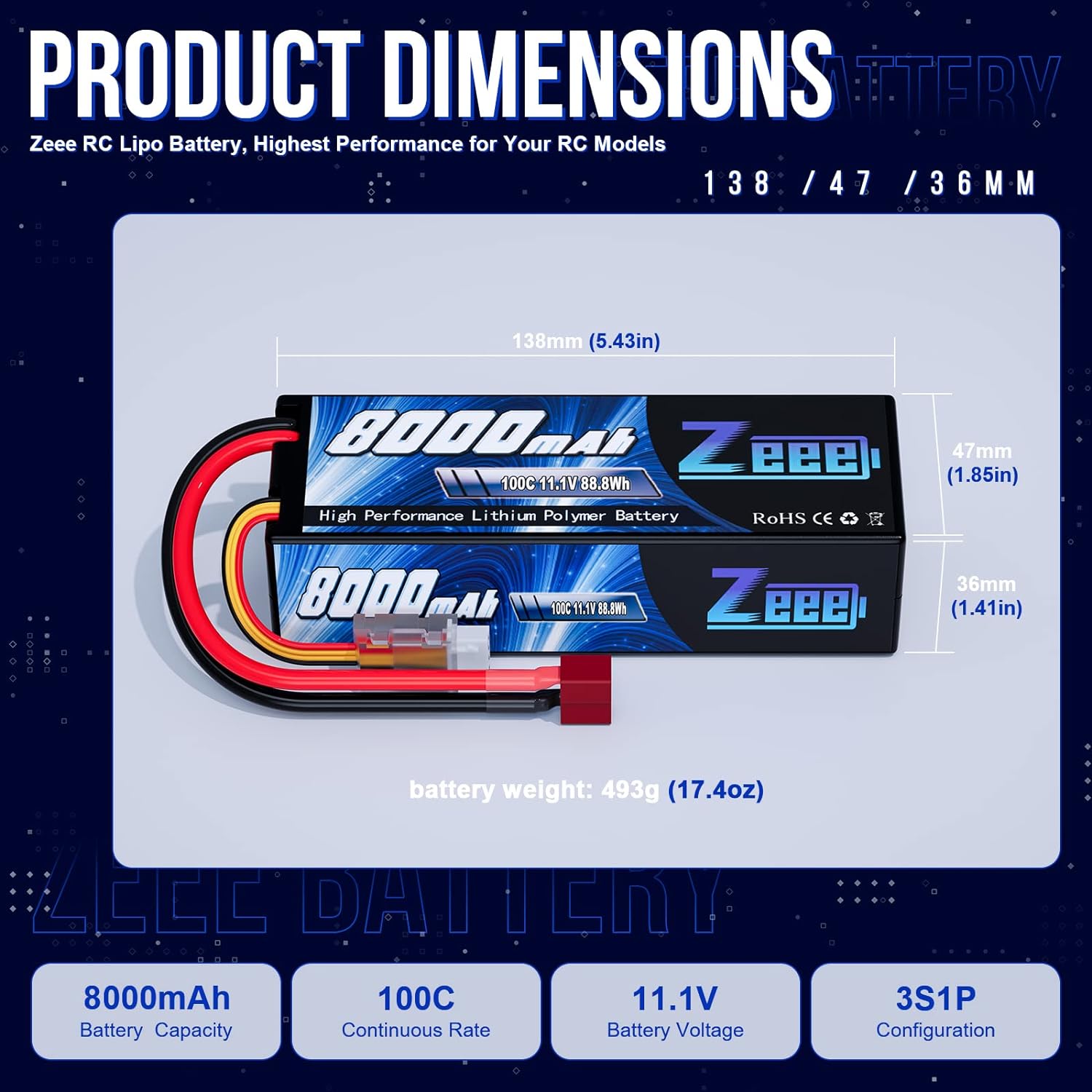 Zeee Lipo 3S 8000mAh Batterie  – Drone Battery 3S Bewertung und Preis