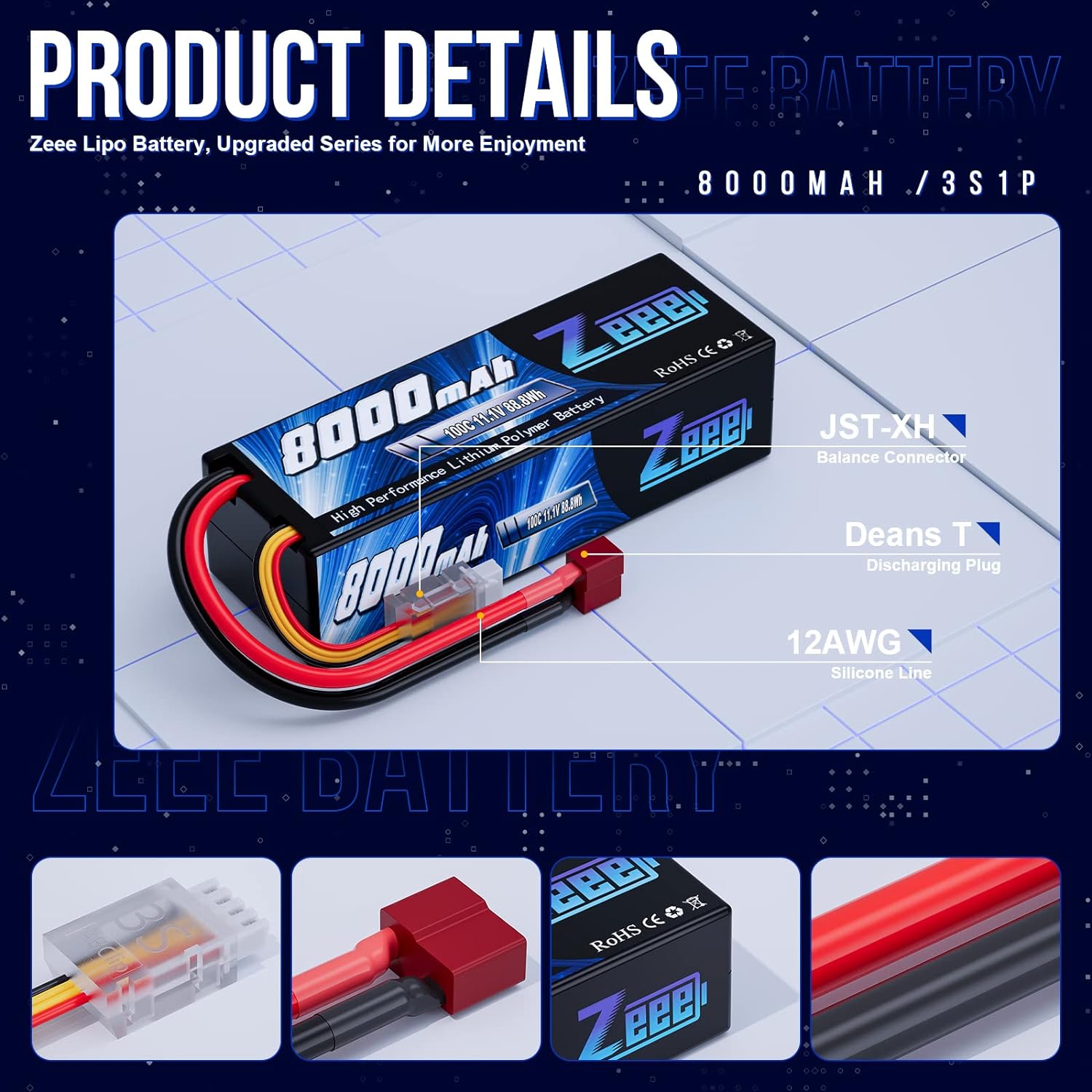 Zeee Lipo 3S 8000mAh Batterie  – Drone Battery 3S Bewertung und Preis